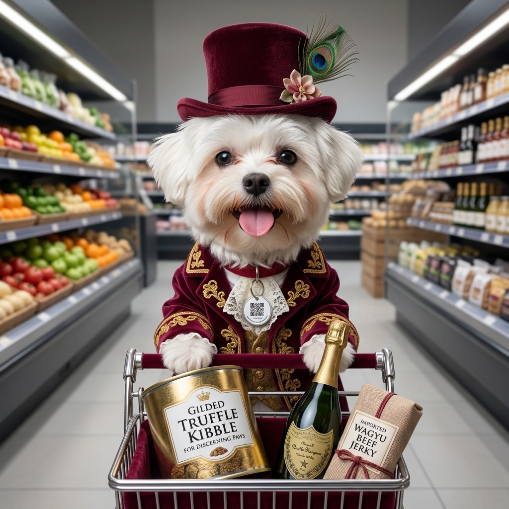 Aristocrate au supermarche en scene